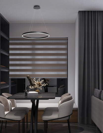 Dainolite 30W Colour Temperature Changing Chandelier, Matte Black with White Acrylic Diffuser