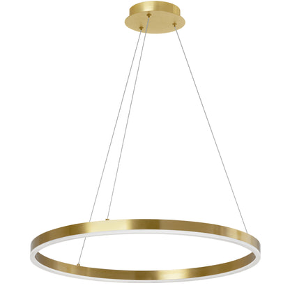 Dainolite 30W Chandelier, Aged Brass with White Acrylic Diffuser