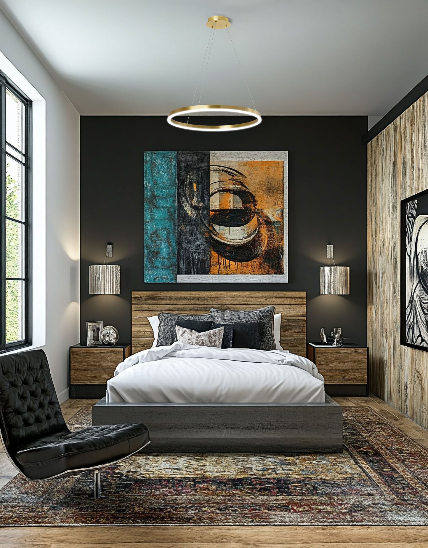 Dainolite 30W Chandelier, Aged Brass with White Acrylic Diffuser