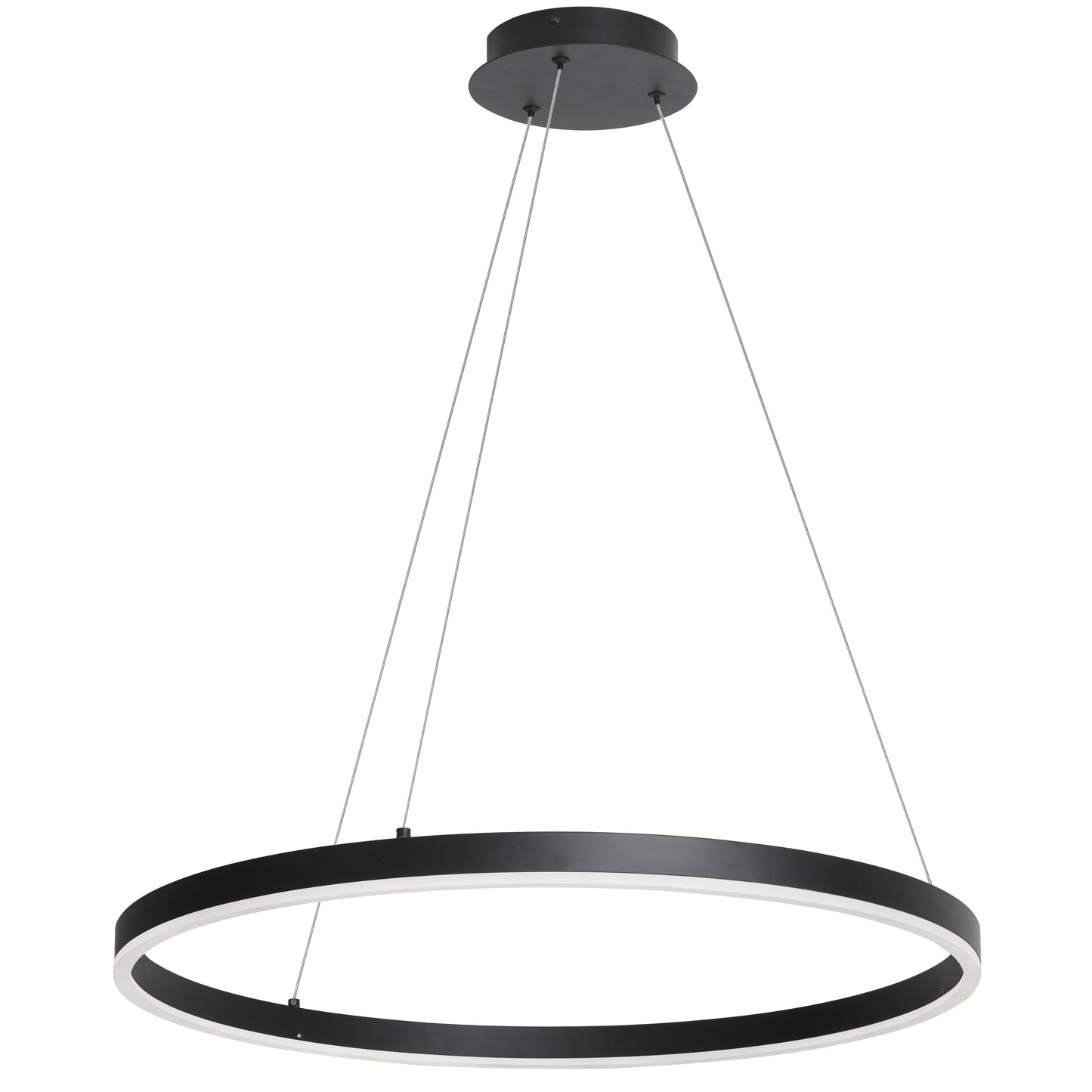 Dainolite CIR-2434C-MB 34W Chandelier, Matte Black  with White Acrylic Diffuser