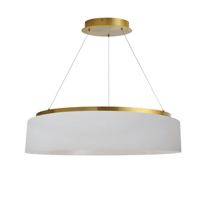 Dainolite 34W Chandelier, Aged Brass w/ White Shade