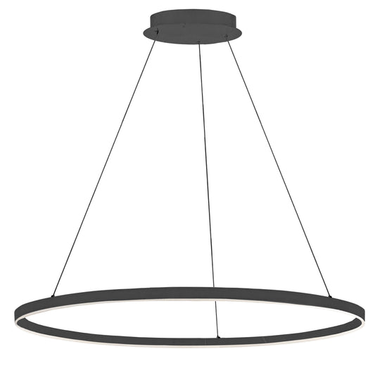 Dainolite 63W Chandelier, Matte Black with White Acrylic Diffuser