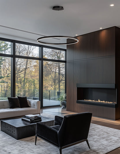 Dainolite 63W Chandelier, Matte Black with White Acrylic Diffuser