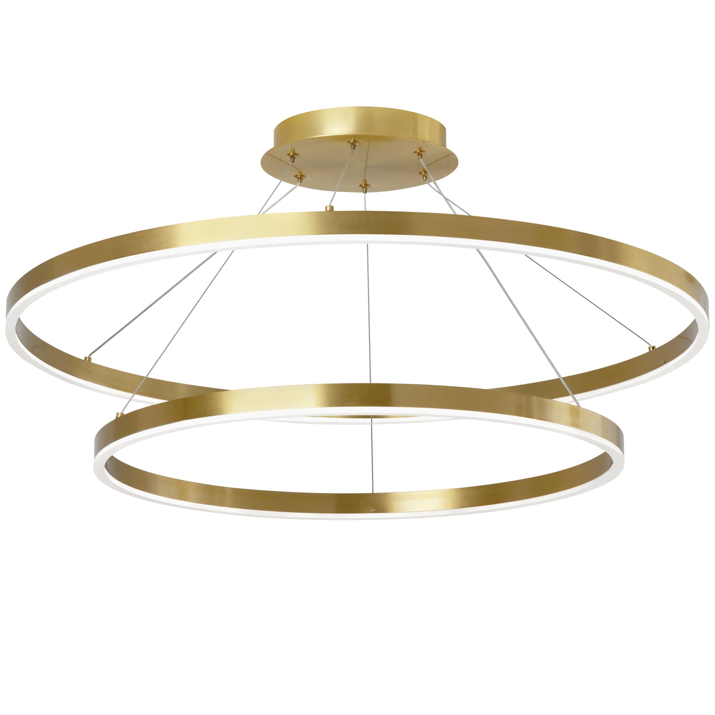 Dainolite 103W Colour Changing Temperature Chandelier, Aged Brass with White Acrylic Diffuser