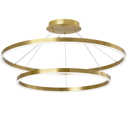 Dainolite 103W Colour Changing Temperature Chandelier, Aged Brass with White Acrylic Diffuser