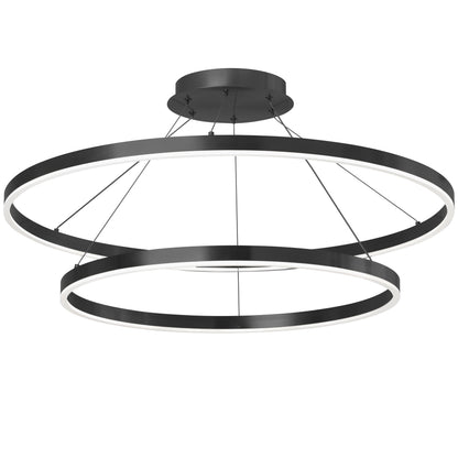 Dainolite 103W Colour Changing Temperature Chandelier, Matte Black with White Acrylic Diffuser