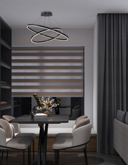 Dainolite 103W Colour Changing Temperature Chandelier, Matte Black with White Acrylic Diffuser