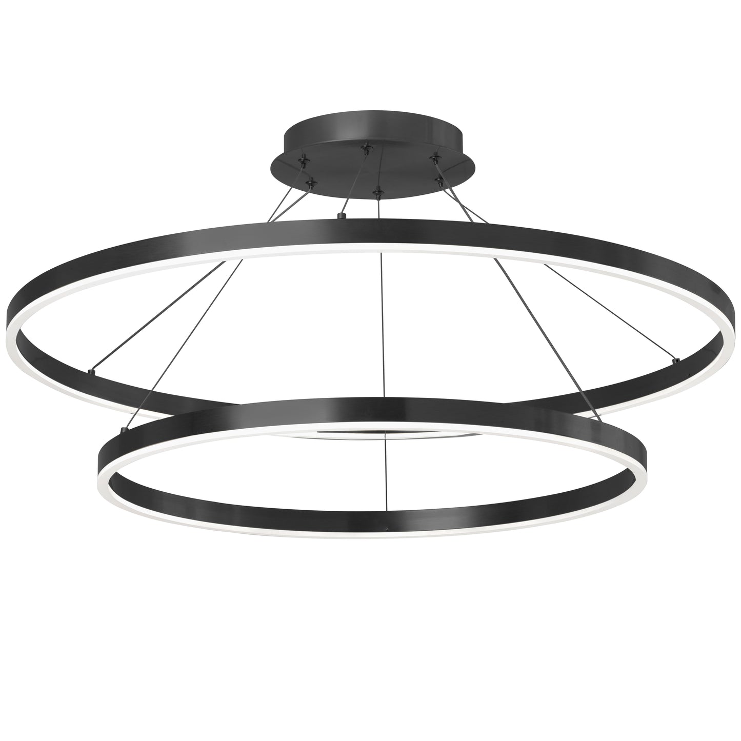 Dainolite 103W Colour Changing Temperature Chandelier, Matte Black with White Acrylic Diffuser