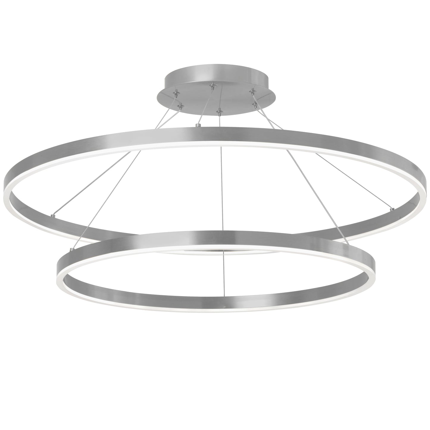 Dainolite 103W Colour Changing Temperature Chandelier, Silver with White Acrylic Diffuser