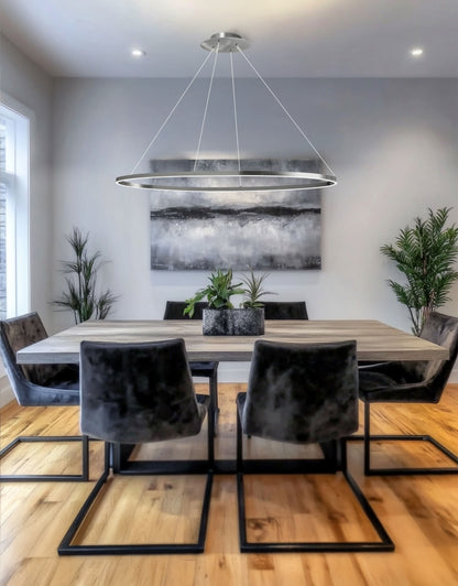 Dainolite 63W Horizontal Chandelier, Silver with White Acrylic Diffuser
