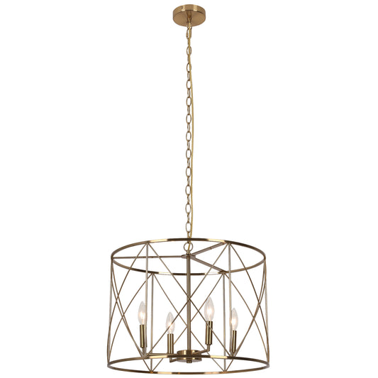 Dainolite 4 Light Incandescent Calah Semi-Flush Mount Aged Brass