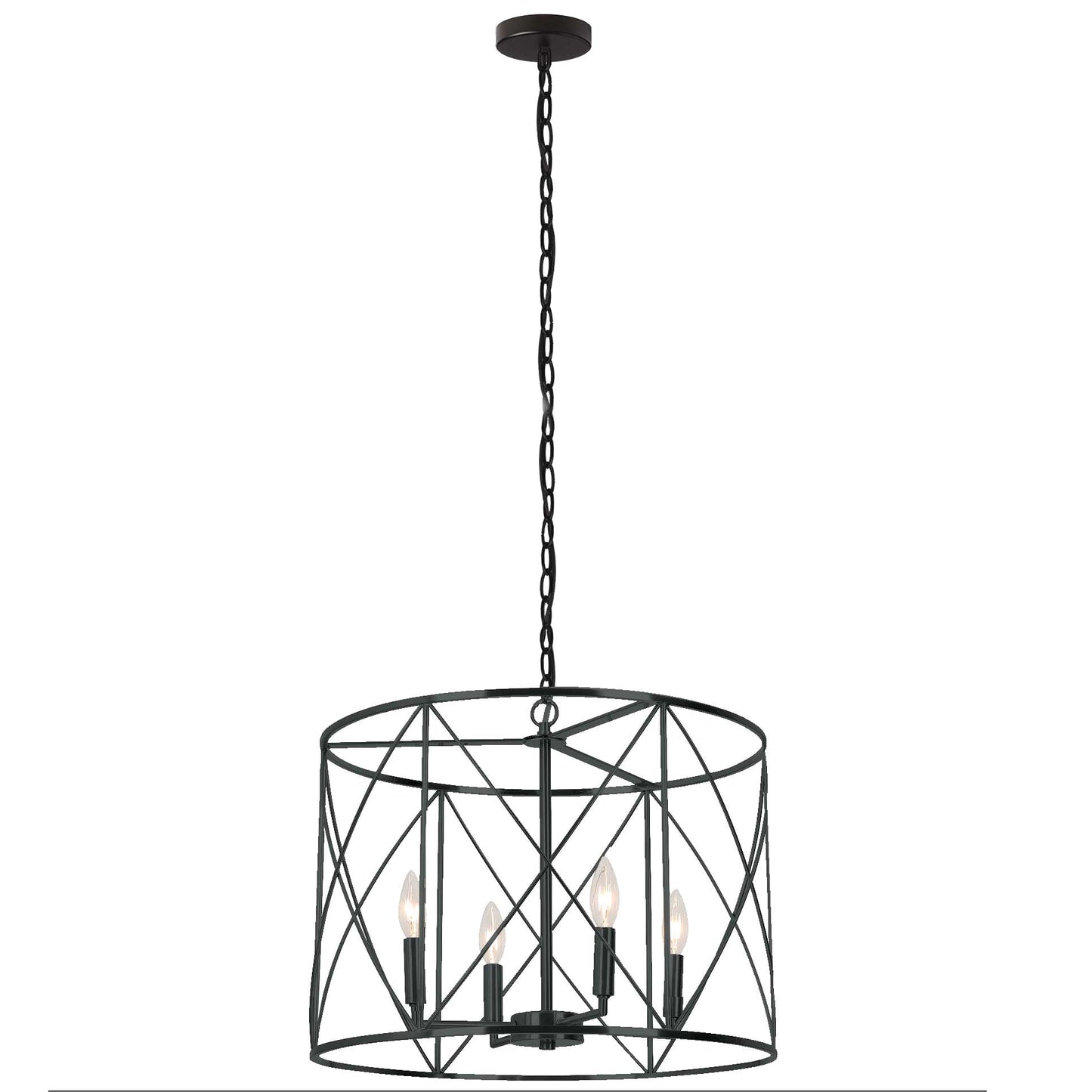 Dainolite 4 Light Incandescent Calah Semi-Flush Mount Matte Black