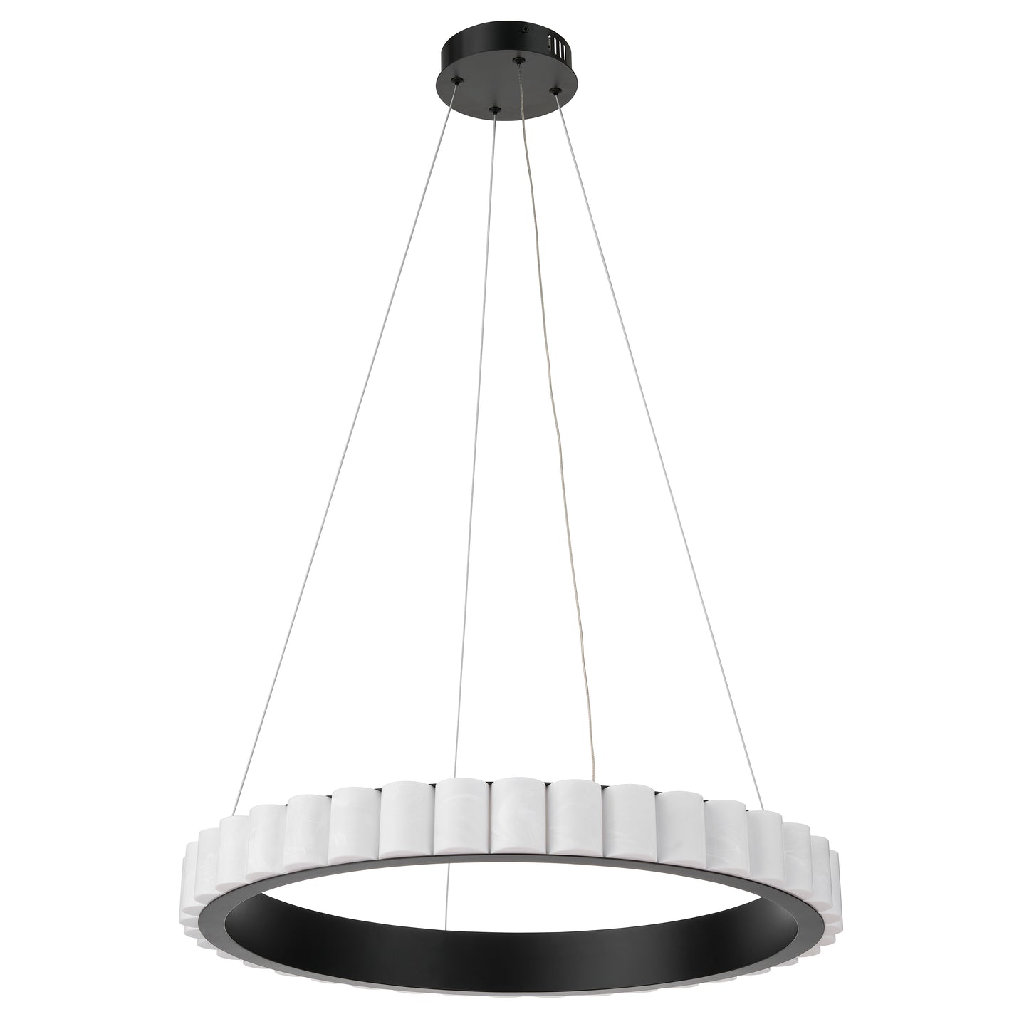 Dainolite 30W Matte Black Chandelier w/ Faux Alabaster Acrylic
