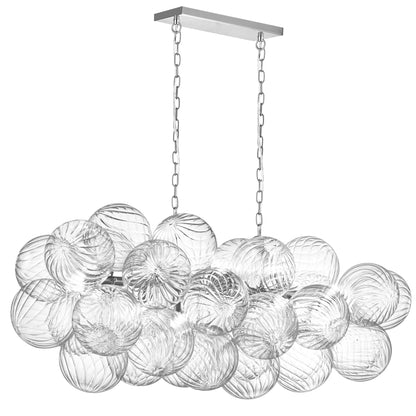 Dainolite 10 Light Halogen Horizontal Pendant Polished Chrome with Clear Spiral Glass