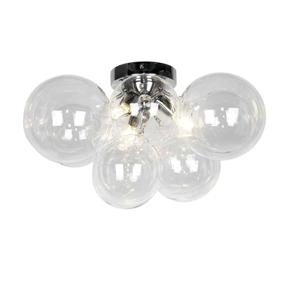 Dainolite 3 Light Halogen Flush Mount, Polished Chrome with Clear Glass