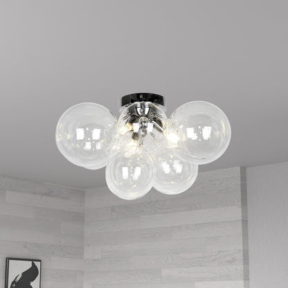 Dainolite 3 Light Halogen Flush Mount, Polished Chrome with Clear Glass