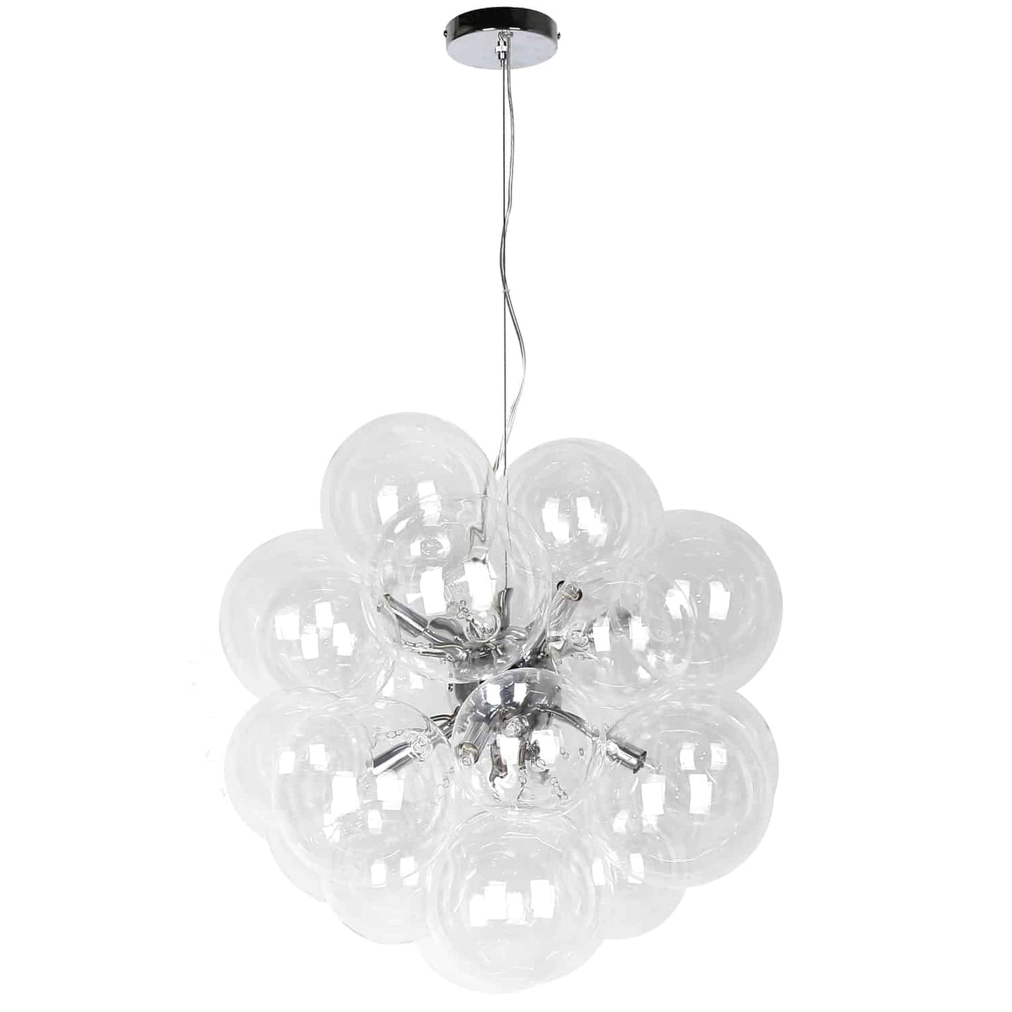 Dainolite 6 Light Halogen Pendant Polished Chrome Finish with Clear Glass