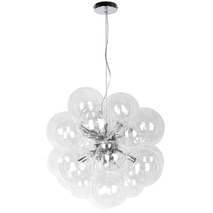 Dainolite 6 Light Halogen Pendant Polished Chrome Finish with Clear Glass