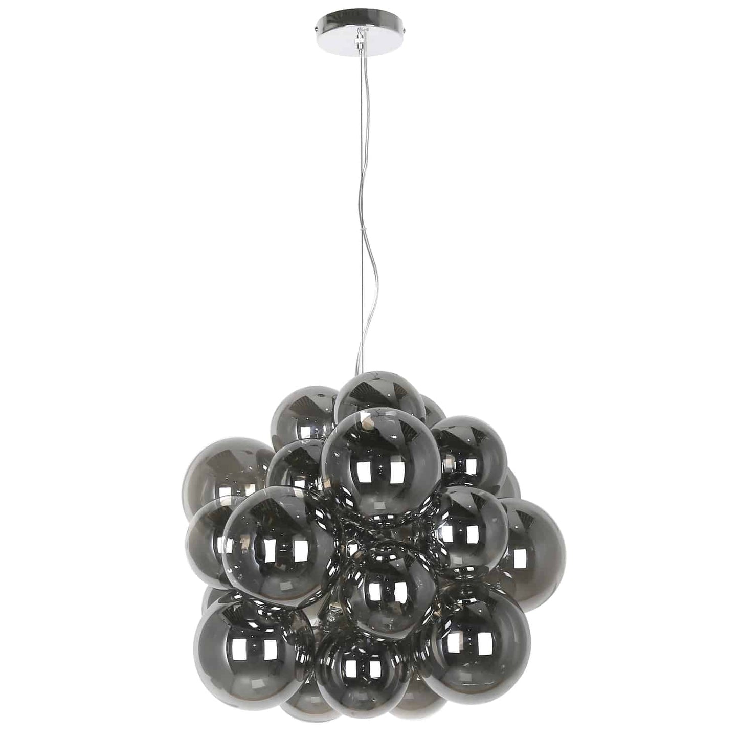 Dainolite 6 Light Halogen Pendant Polished Chrome Finish with Smoked Glass