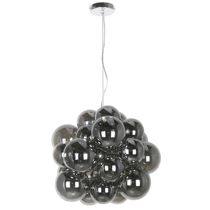 Dainolite 6 Light Halogen Pendant Polished Chrome Finish with Smoked Glass