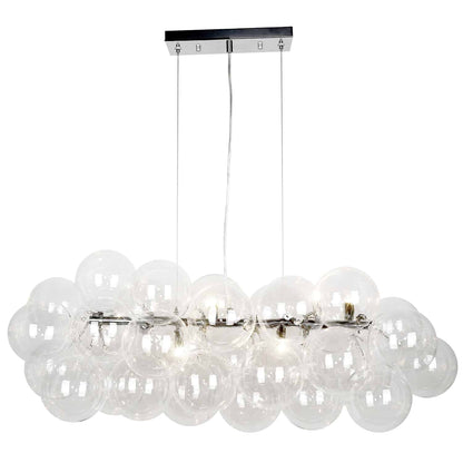 Dainolite 10 Light Halogen Horizontal Pendant, Polished Chrome with Clear Glass