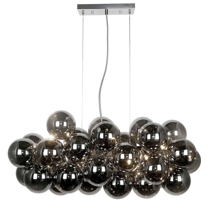 Dainolite 10 Light Halogen Horizontal Pendant, Polished Chrome with Smoked Glass