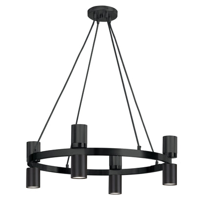 Dainolite 8 Light Chandelier in Matte Black