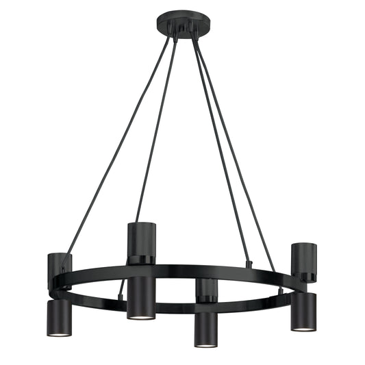 Dainolite 8 Light Chandelier in Matte Black