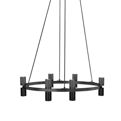 Dainolite 12 Light Chandelier in Matte Black