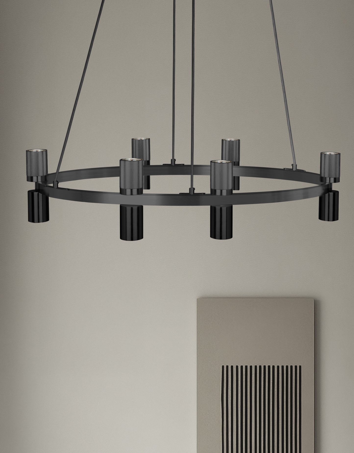 Dainolite 12 Light Chandelier in Matte Black