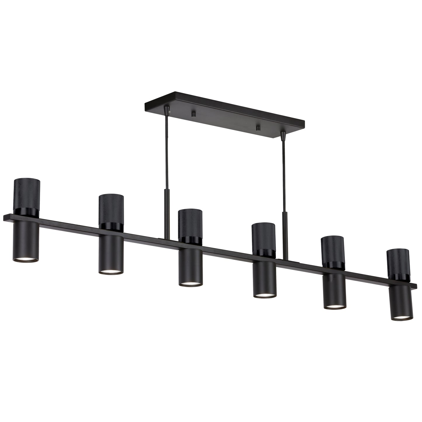 Dainolite 12 Light Horizontal Chandelier in Matte Black