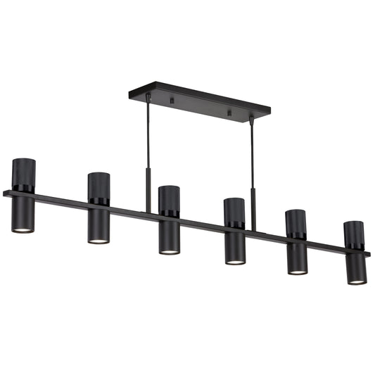 Dainolite 12 Light Horizontal Chandelier in Matte Black