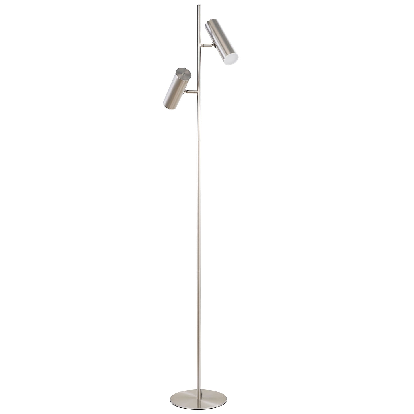 Dainolite 12W Floor Lamp, Satin Chrome with Frosted Acrylic Diffuser