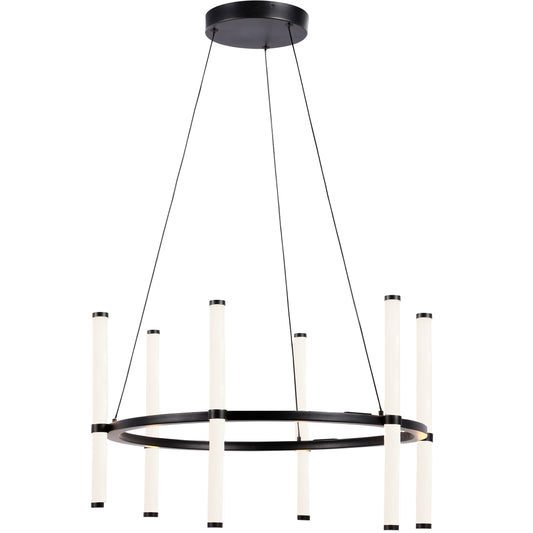 Dainolite 36W Chandelier, Matte Black with White Acrylic Diffuser