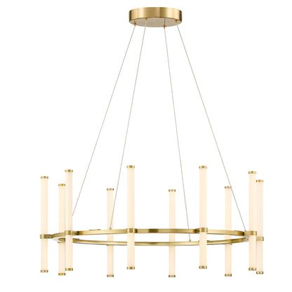 Dainolite 60W Chandelier, Aged Brass with White Acrylic Diffuser