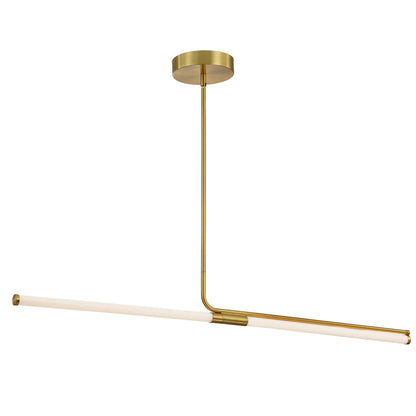 Dainolite 24W Horizontal Pendant, Aged Brass w/ White Acrylic Diffuser