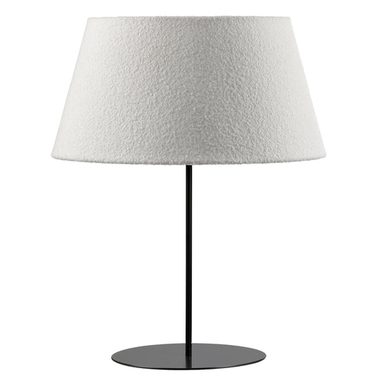Dainolite 1 Light Incandescent Matte Black Table Lamp with Boucle Fabric Shade