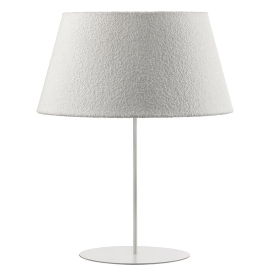 Dainolite 1 Light Incandescent Matte White Table Lamp with Boucle Fabric Shade