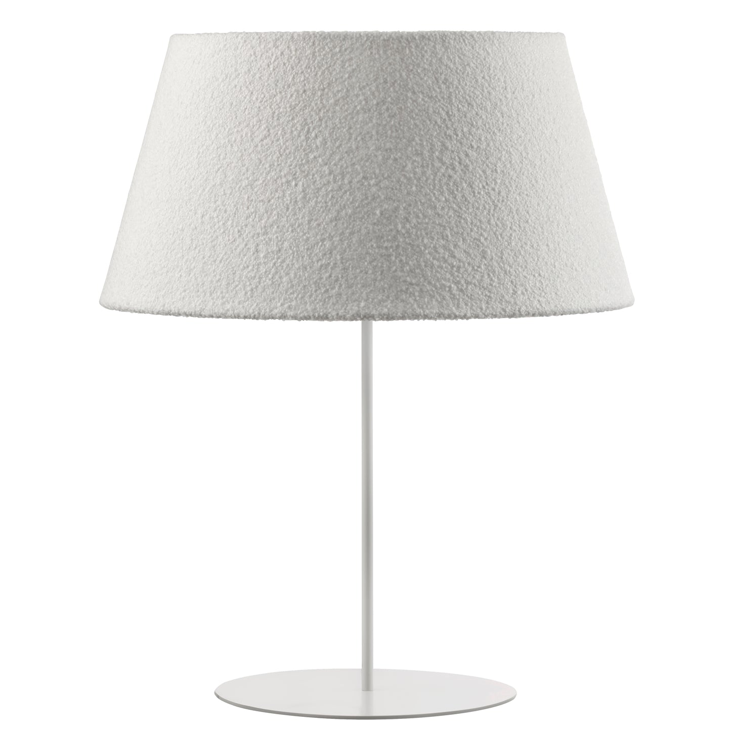 Dainolite 1 Light Incandescent Matte White Table Lamp with Boucle Fabric Shade