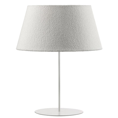Dainolite 1 Light Incandescent Matte White Table Lamp with Boucle Fabric Shade