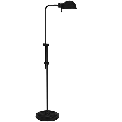 Dainolite 1 Light Incandescent Adjustable Pharmacy Floor Lamp, Matte Black