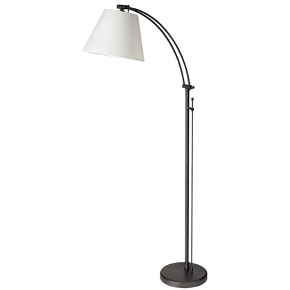 Dainolite 1 Light Incandescent Adjustable Floor Lamp, Matte Black with White Shade