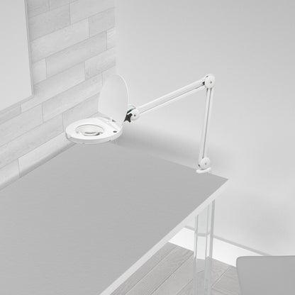 Dainolite 8W LED Magnifier Lamp, White Finish