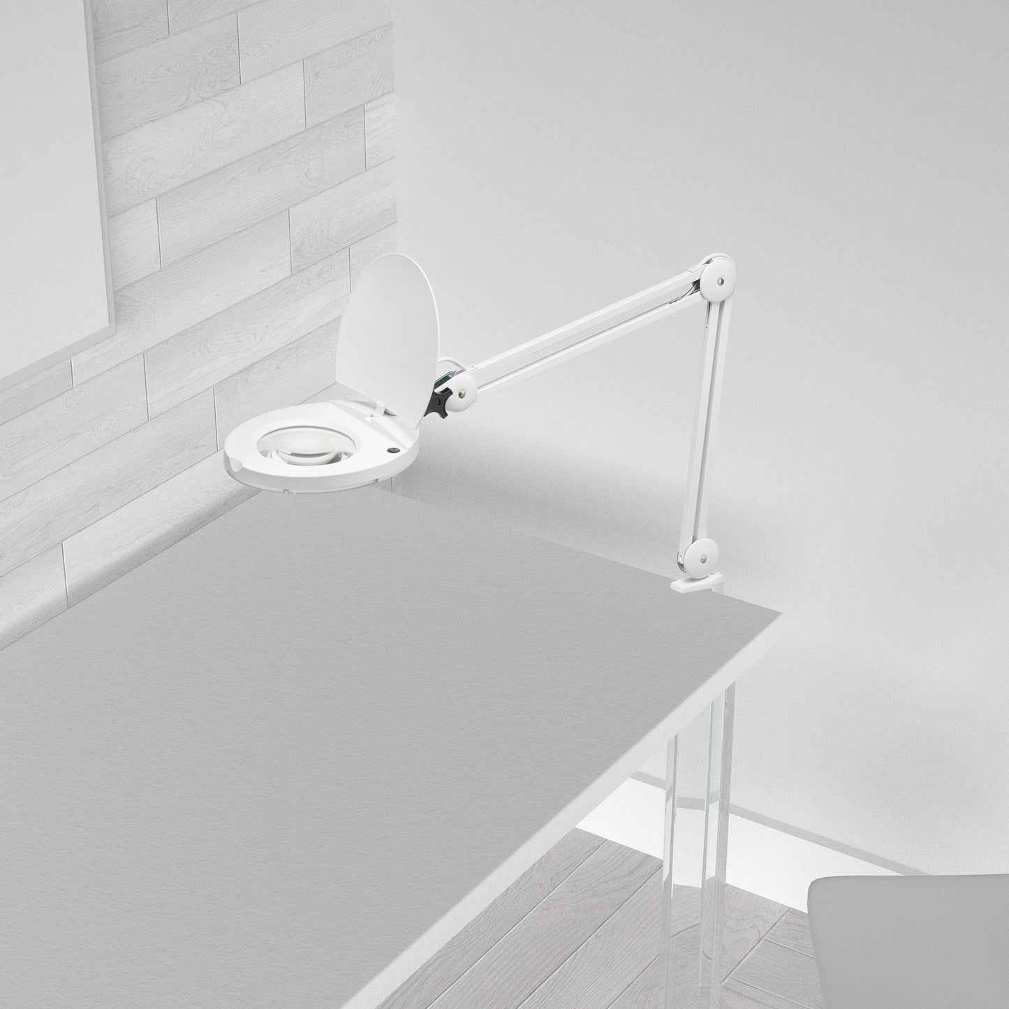 Dainolite 8W LED Magnifier Lamp, White Finish