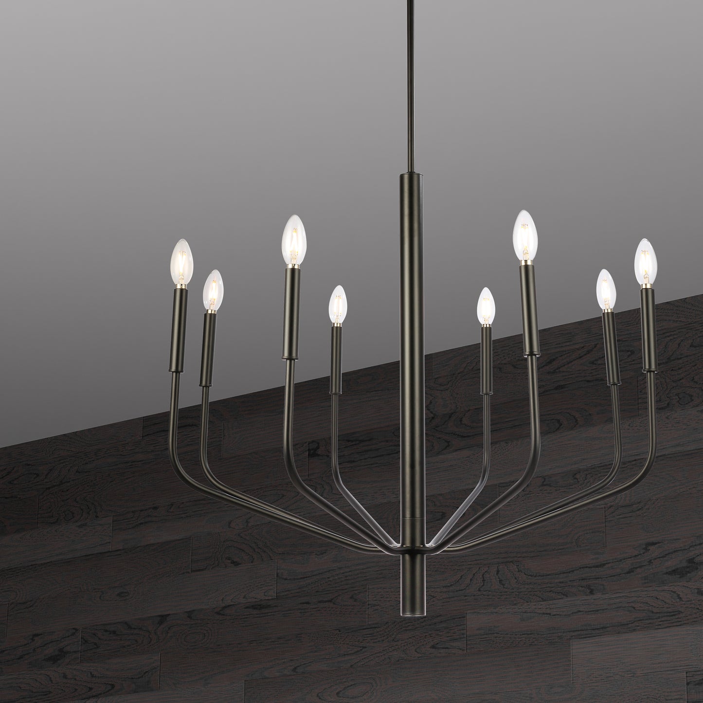 Dainolite 6 Light Incandescent Chandelier, Matte Black