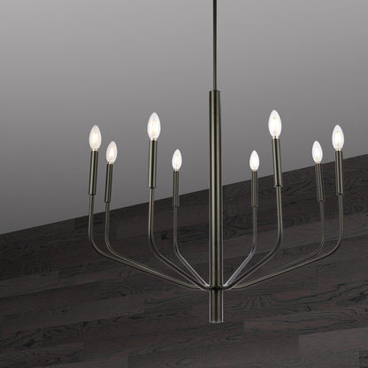 Dainolite 6 Light Incandescent Chandelier, Matte Black