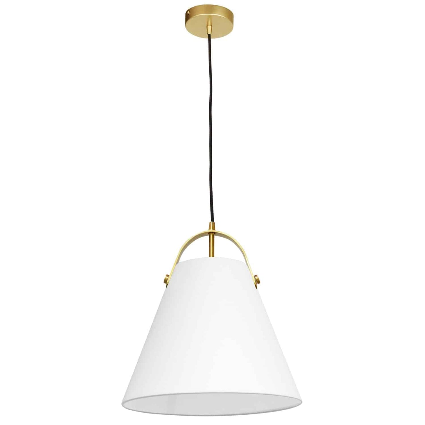 Dainolite 1 Light Emperor Pendant Aged Brass with White Shade