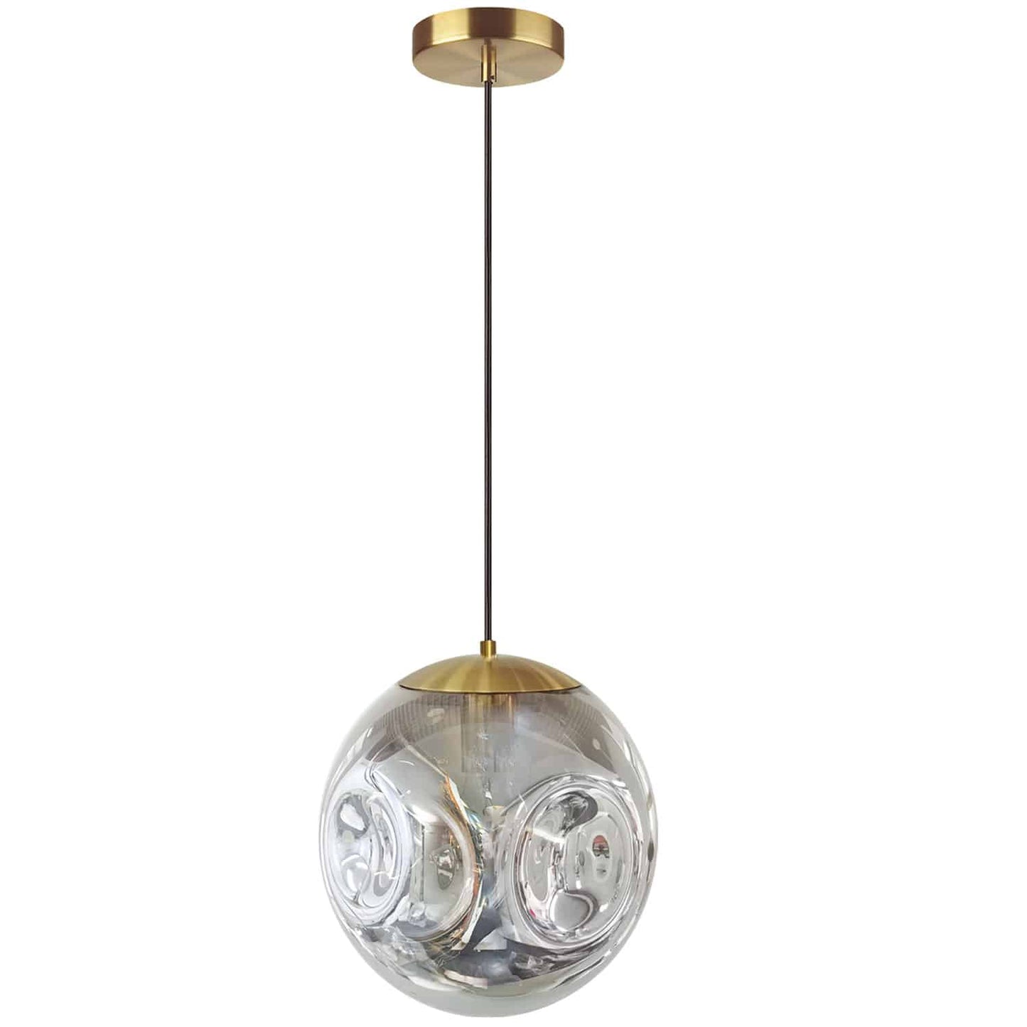 Dainolite ERS-101P-AGB-SM 1 Light Incandescent Pendant, Aged Brass Finish with Smoked Glass