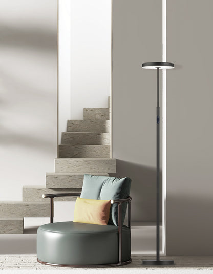 Dainolite 30W Floor Lamp Sand Black with White Acrylic Diffuser