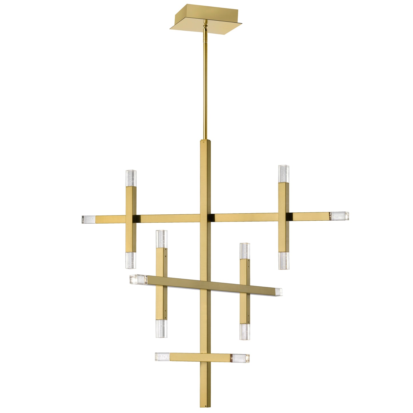 Dainolite 42W Aged Brass Chandelier w/ Acrylic Diffuser